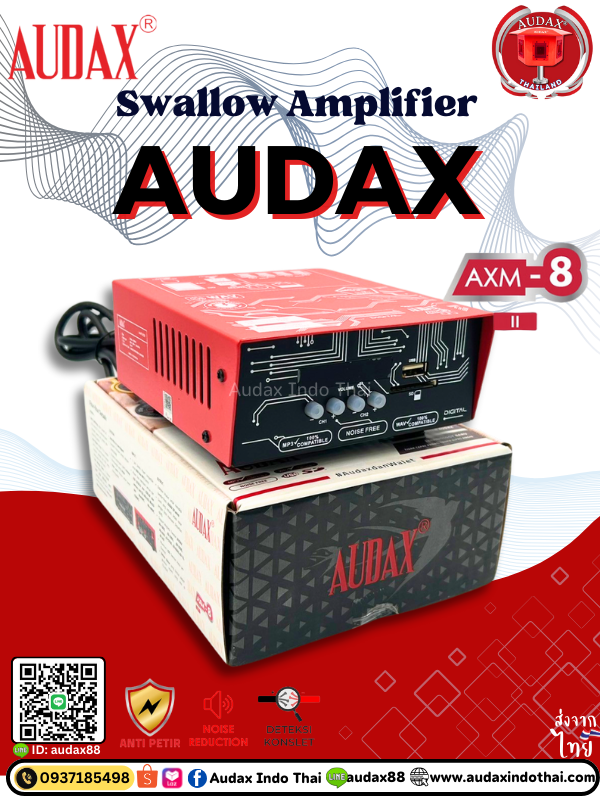 AUDAX AXM-8 ver. II เครื่องเสียงบ้านนกแอ่น Swallow Amplifier แอมพลิฟายเออร์ Auto Swith AC-DC